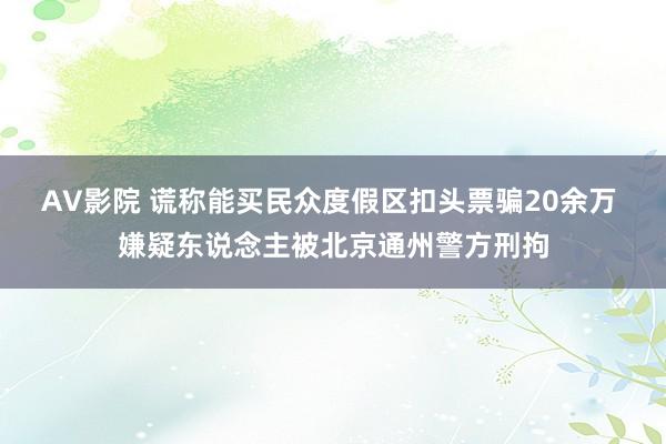 AV影院 谎称能买民众度假区扣头票骗20余万 嫌疑东说念主被北京通州警方刑拘