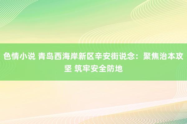色情小说 青岛西海岸新区辛安街说念：聚焦治本攻坚 筑牢安全防地