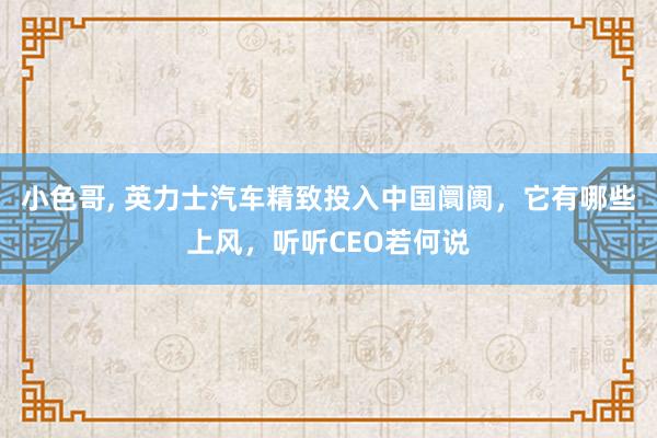 小色哥， 英力士汽车精致投入中国阛阓，它有哪些上风，听听CEO若何说