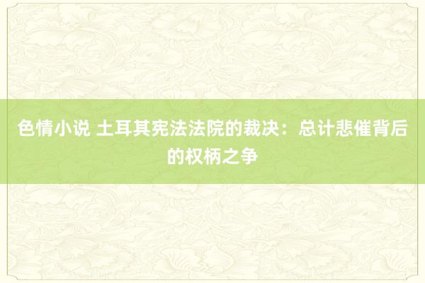 色情小说 土耳其宪法法院的裁决：总计悲催背后的权柄之争