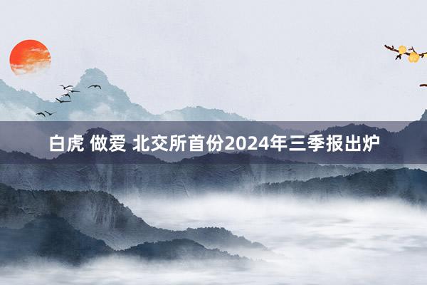 白虎 做爱 北交所首份2024年三季报出炉
