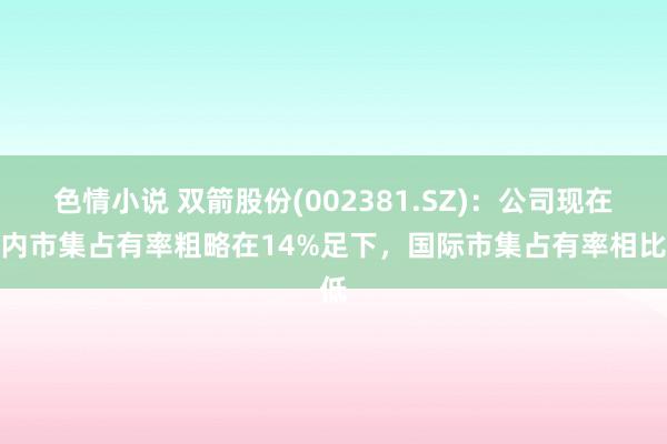 色情小说 双箭股份(002381.SZ)：公司现在国内市集占有率粗略在14%足下，国际市集占有率相比低