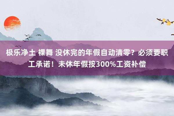 极乐净土 裸舞 没休完的年假自动清零？必须要职工承诺！未休年假按300%工资补偿