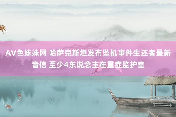 AV色妹妹网 哈萨克斯坦发布坠机事件生还者最新音信 至少4东说念主在重症监护室