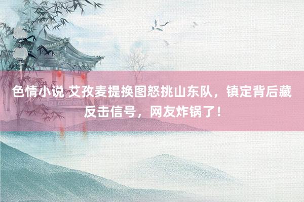 色情小说 艾孜麦提换图怒挑山东队，镇定背后藏反击信号，网友炸锅了！