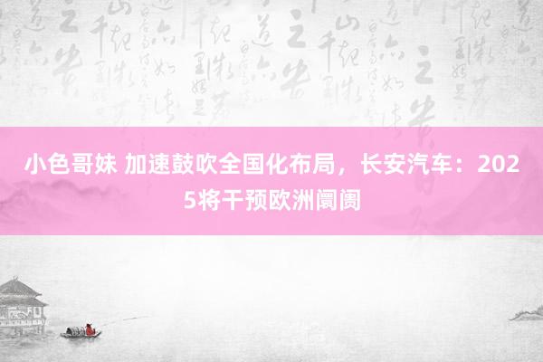 小色哥妹 加速鼓吹全国化布局，长安汽车：2025将干预欧洲阛阓