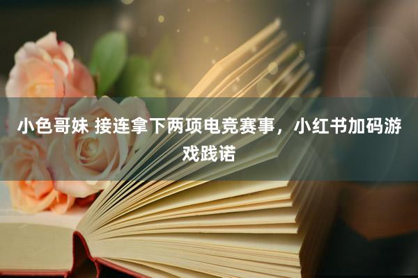 小色哥妹 接连拿下两项电竞赛事，小红书加码游戏践诺