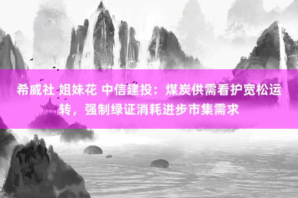 希威社 姐妹花 中信建投：煤炭供需看护宽松运转，强制绿证消耗进步市集需求