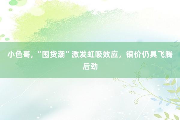 小色哥， “囤货潮”激发虹吸效应，铜价仍具飞腾后劲