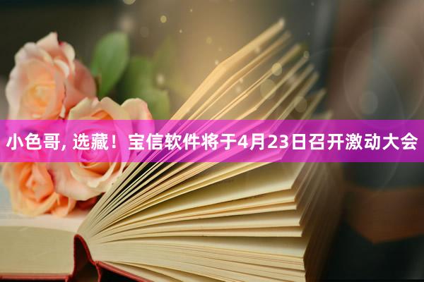 小色哥， 选藏！宝信软件将于4月23日召开激动大会