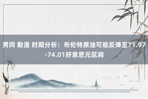 男同 動漫 时期分析：布伦特原油可能反弹至71.97-74.01好意思元区间