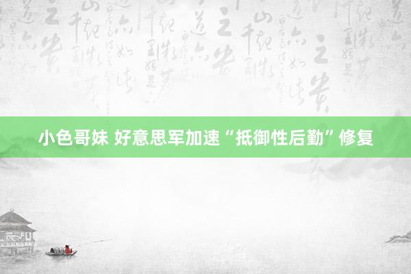 小色哥妹 好意思军加速“抵御性后勤”修复