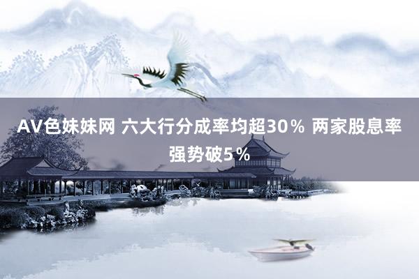 AV色妹妹网 六大行分成率均超30％ 两家股息率强势破5％