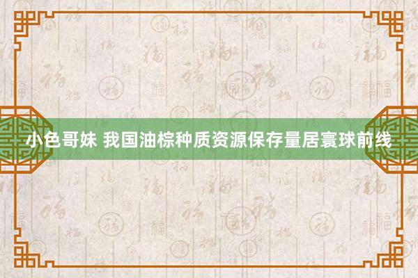 小色哥妹 我国油棕种质资源保存量居寰球前线