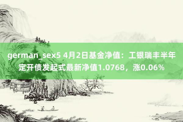 german_sex5 4月2日基金净值：工银瑞丰半年定开债发起式最新净值1.0768，涨0.06%