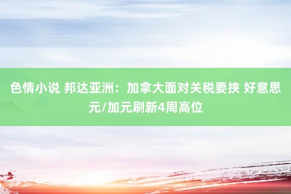 色情小说 邦达亚洲：加拿大面对关税要挟 好意思元/加元刷新4周高位