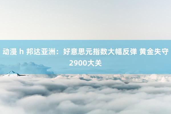 动漫 h 邦达亚洲：好意思元指数大幅反弹 黄金失守2900大关