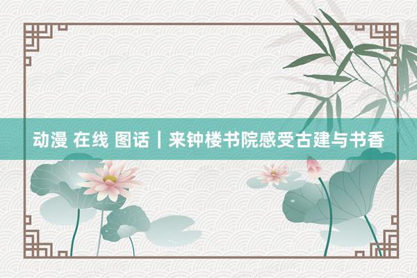 动漫 在线 图话｜来钟楼书院感受古建与书香