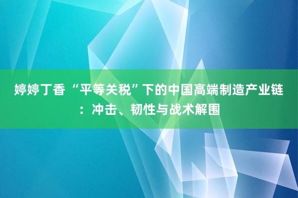 婷婷丁香 “平等关税”下的中国高端制造产业链：冲击、韧性与战术解围