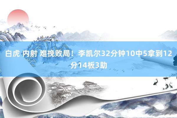 白虎 内射 难挽败局！李凯尔32分钟10中5拿到12分14板3助