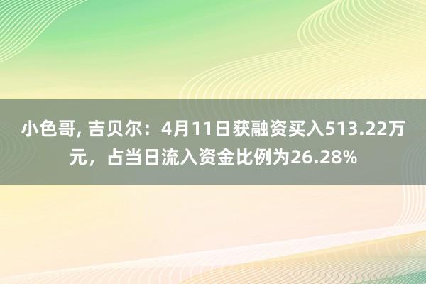 小色哥， 吉贝尔：4月11日获融资买入513.22万元，占当日流入资金比例为26.28%