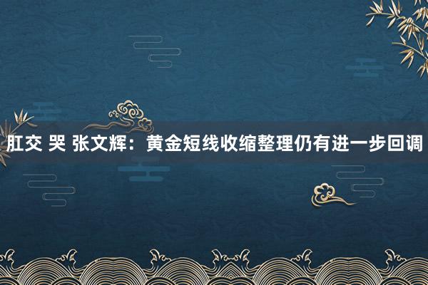 肛交 哭 张文辉：黄金短线收缩整理仍有进一步回调
