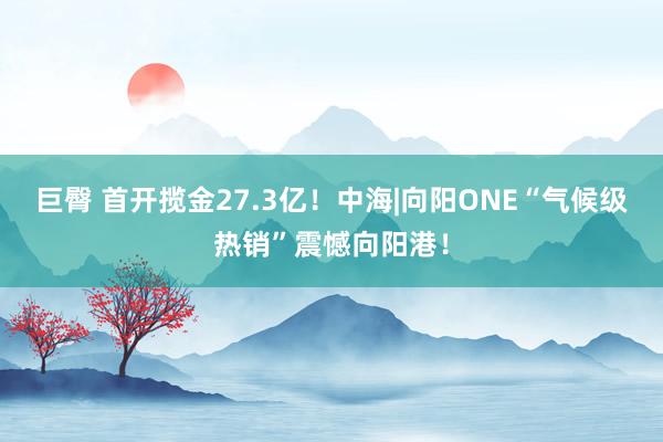 巨臀 首开揽金27.3亿！中海|向阳ONE“气候级热销”震憾向阳港！