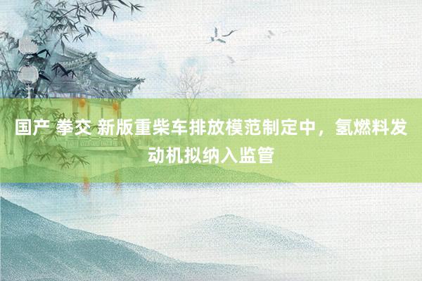 国产 拳交 新版重柴车排放模范制定中，氢燃料发动机拟纳入监管