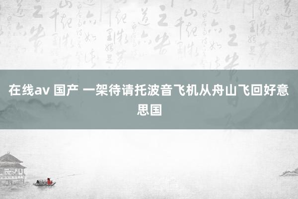 在线av 国产 一架待请托波音飞机从舟山飞回好意思国